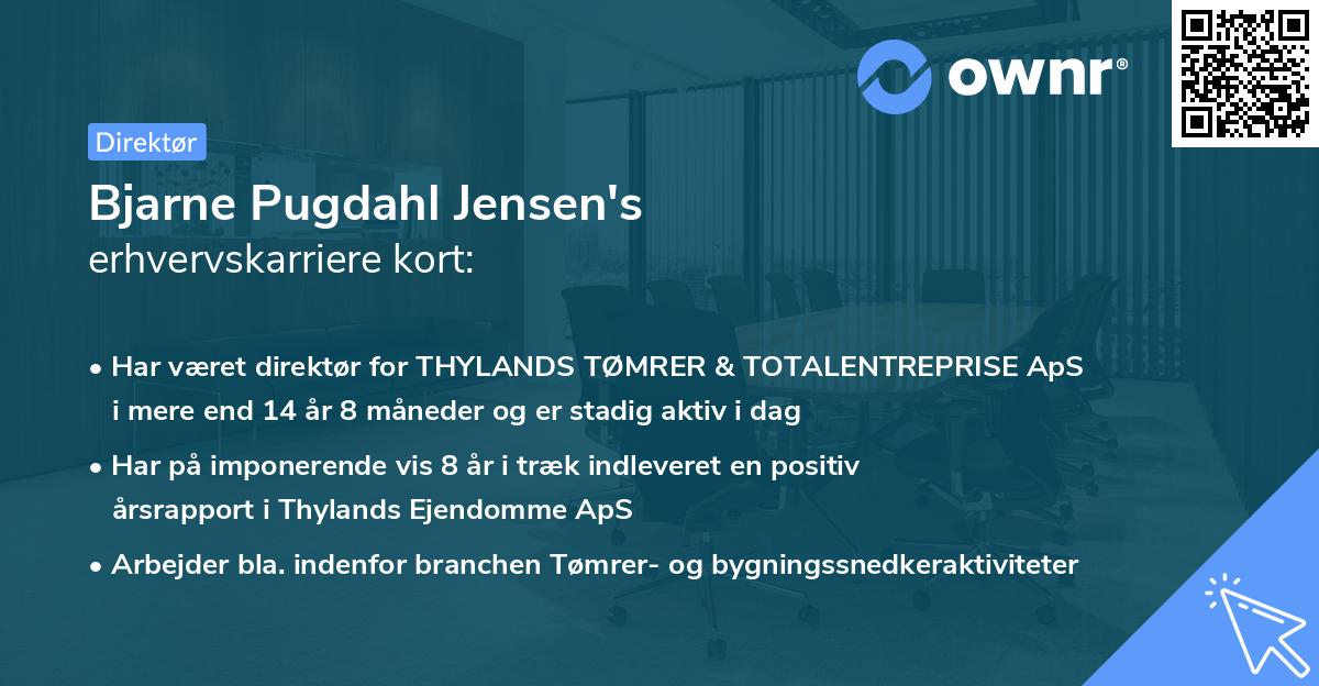Bjarne Pugdahl Jensen's erhvervskarriere kort
