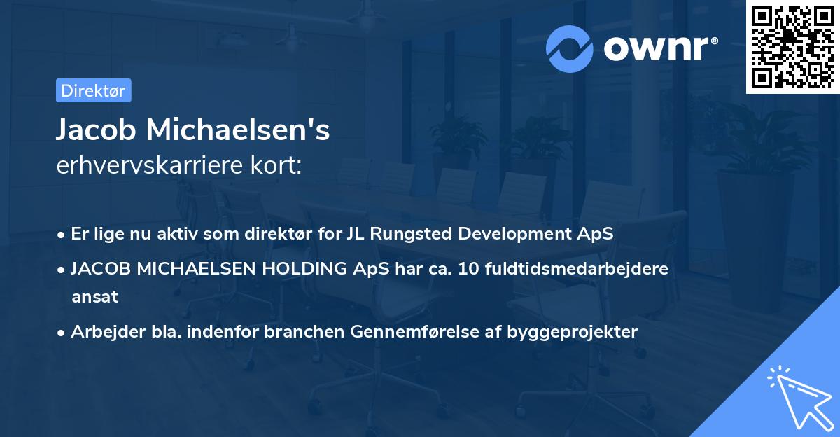 Jacob Michaelsen's erhvervskarriere kort
