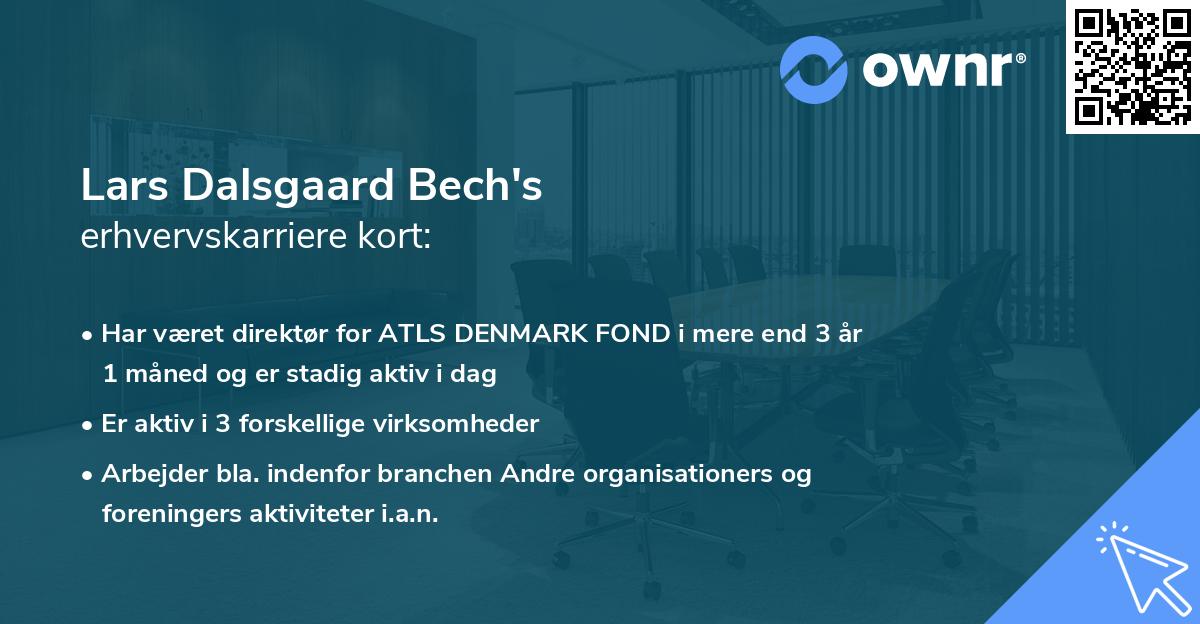 Lars Dalsgaard Bech's erhvervskarriere kort