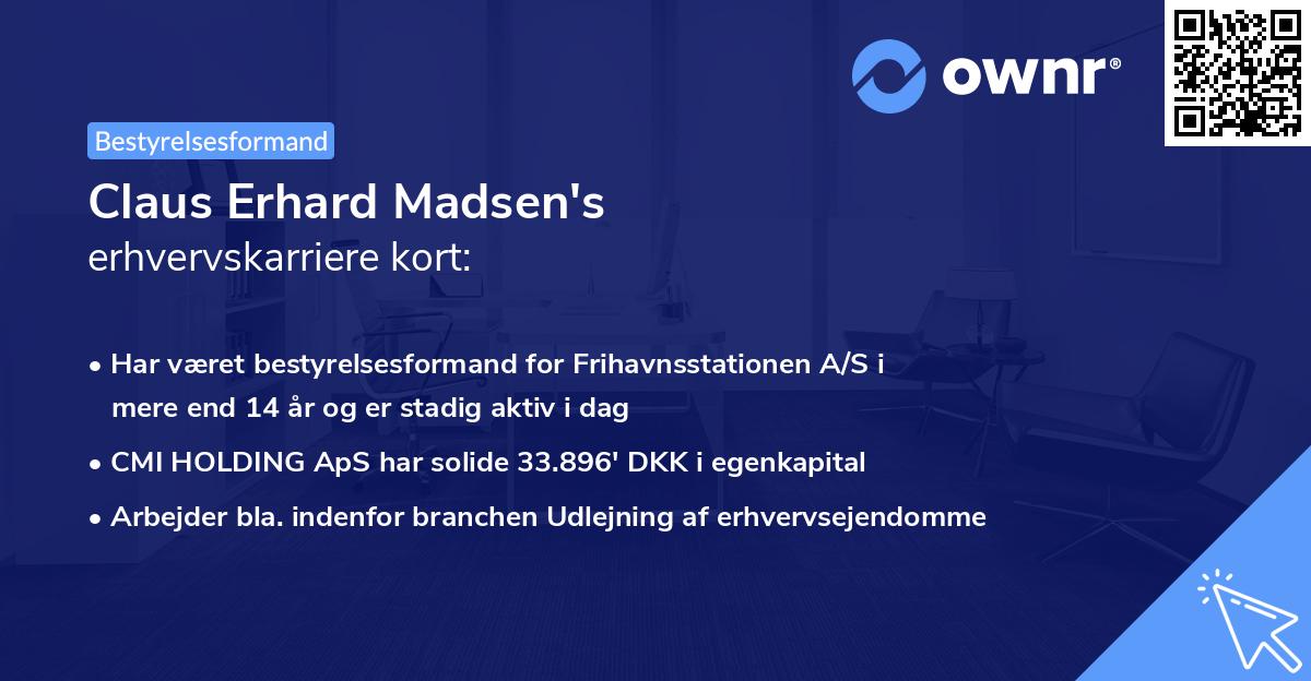 Claus Erhard Madsen's erhvervskarriere kort