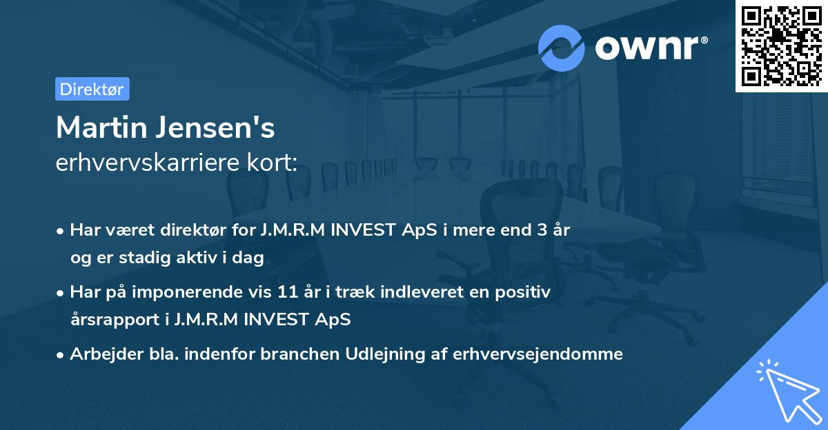 Martin Jensen's erhvervskarriere kort