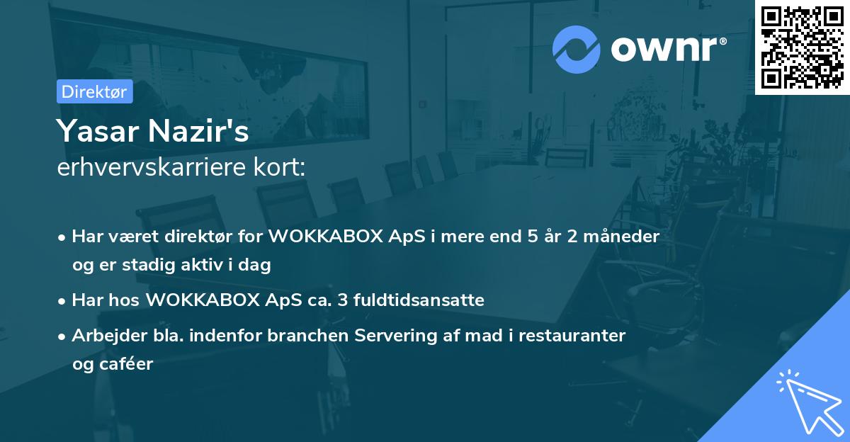Yasar Nazir's erhvervskarriere kort