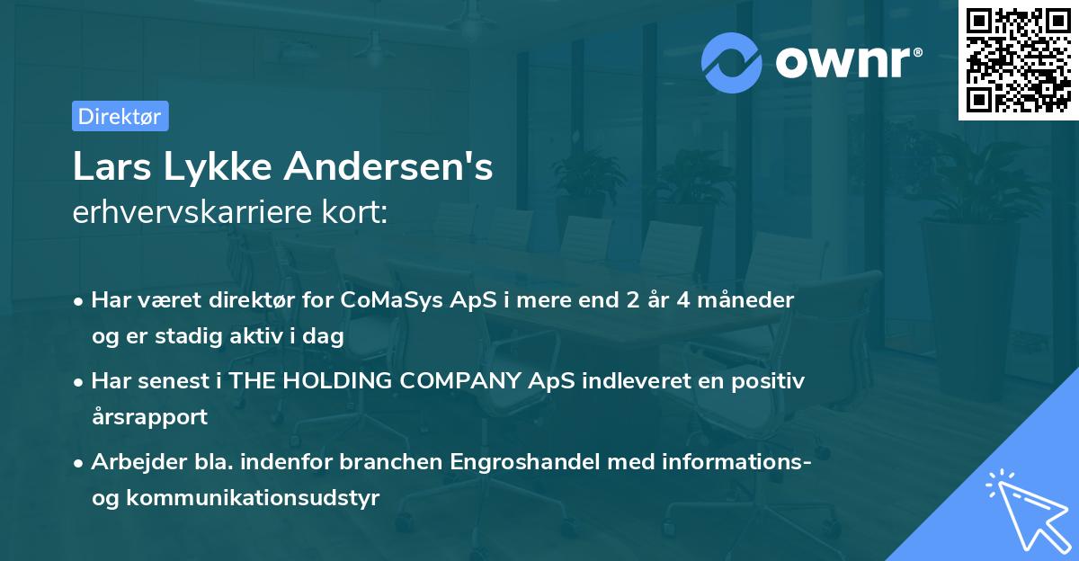 Lars Lykke Andersen's erhvervskarriere kort