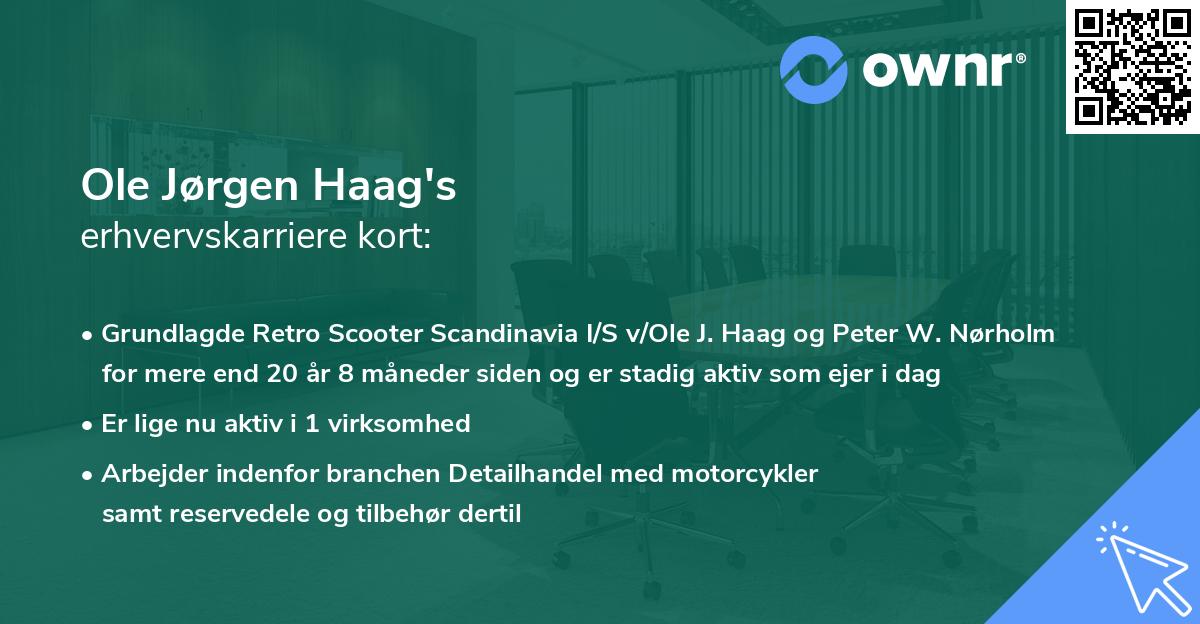 Ole Jørgen Haag's erhvervskarriere kort
