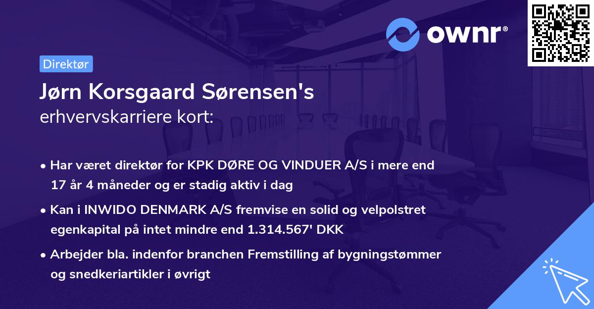 Jørn Korsgaard Sørensen's erhvervskarriere kort