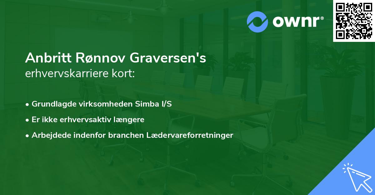 Anbritt Rønnov Graversen's erhvervskarriere kort