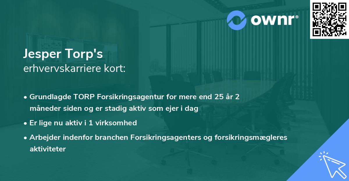 Jesper Torp's erhvervskarriere kort