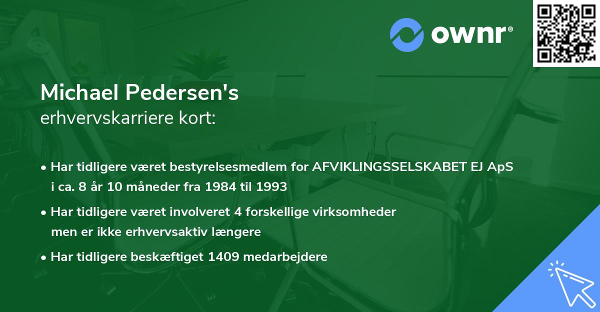 Michael Pedersen's erhvervskarriere kort