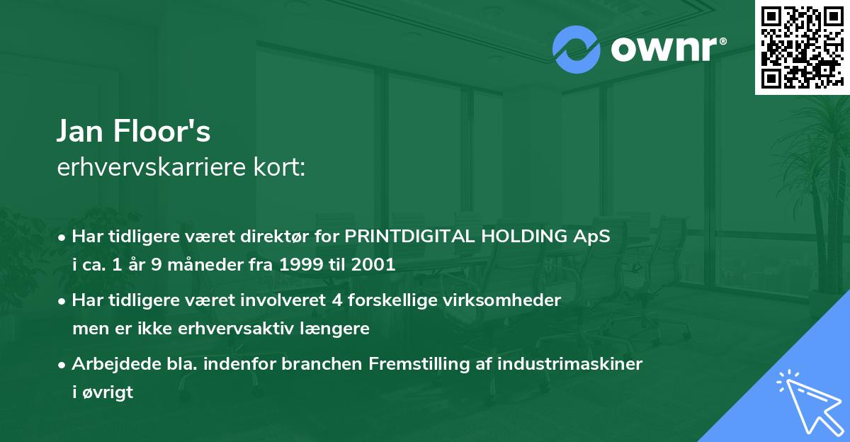 Jan Floor's erhvervskarriere kort