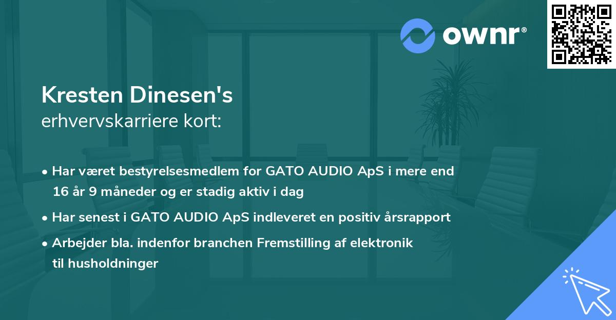 Kresten Dinesen's erhvervskarriere kort