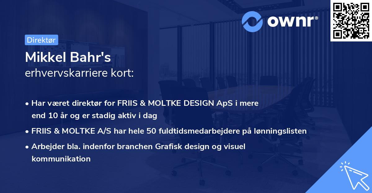 Mikkel Bahr's erhvervskarriere kort