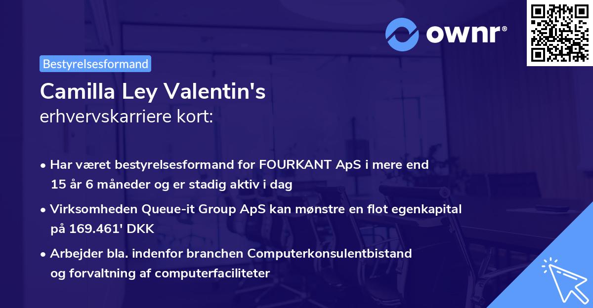 Camilla Ley Valentin's erhvervskarriere kort