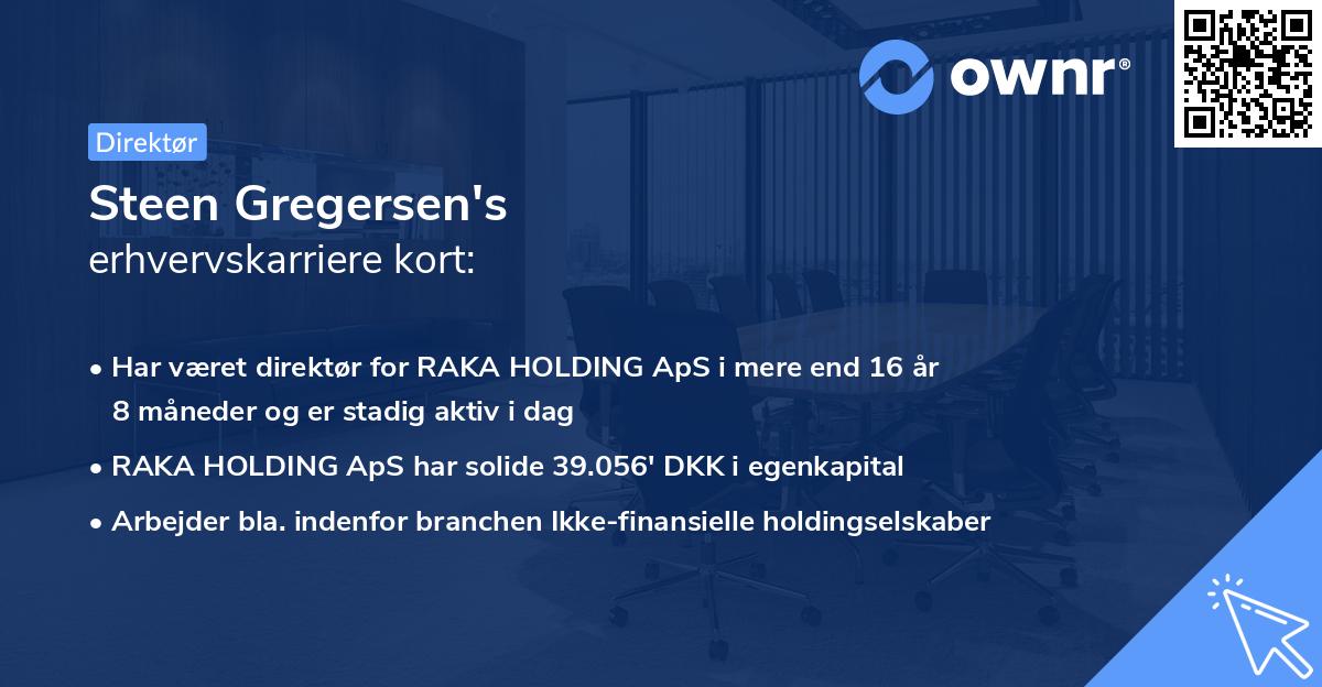 Steen Gregersen's erhvervskarriere kort