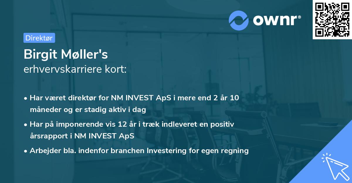 Birgit Møller's erhvervskarriere kort