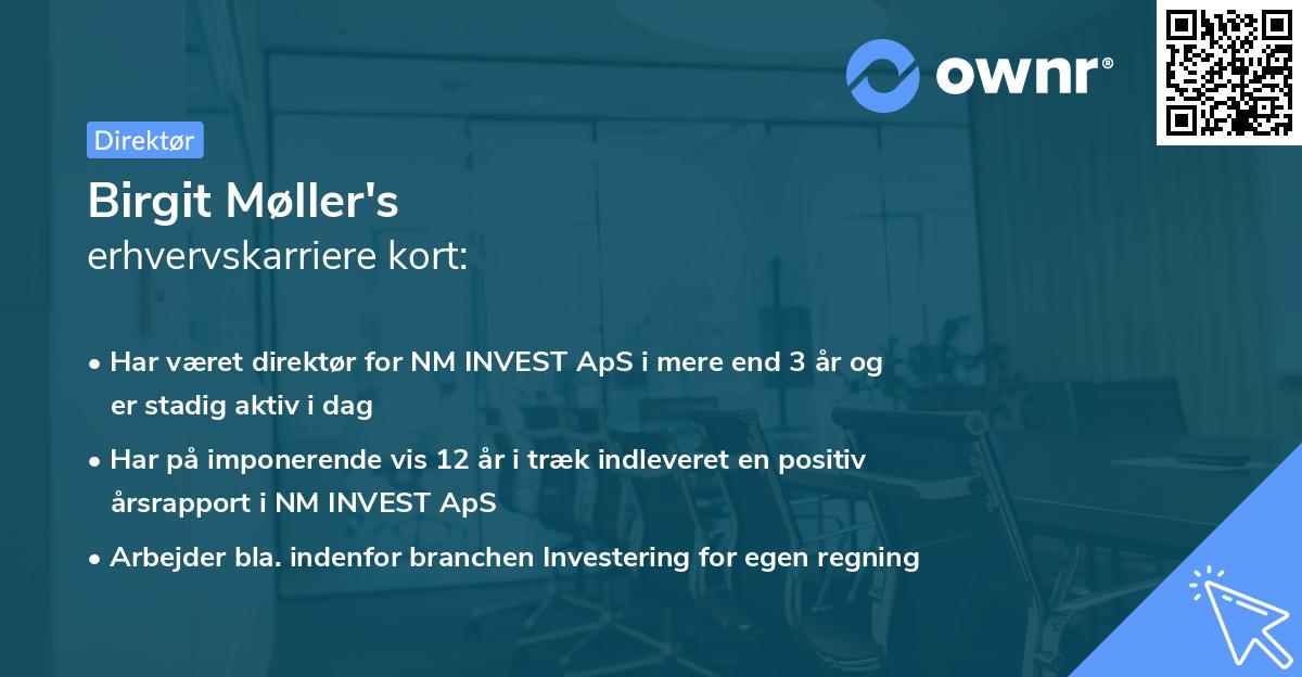 Birgit Møller's erhvervskarriere kort