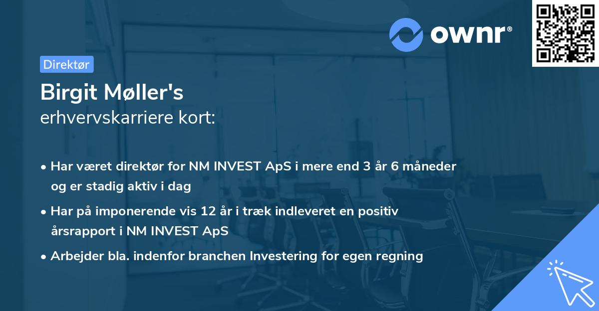 Birgit Møller's erhvervskarriere kort
