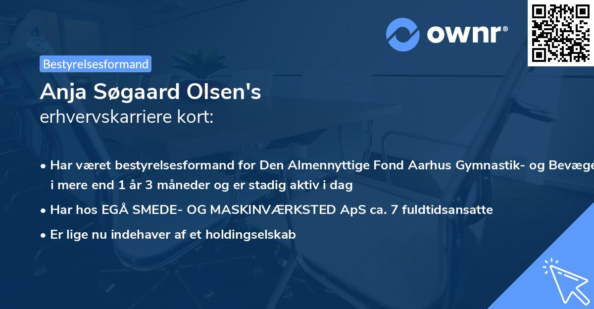 Anja Søgaard Olsen's erhvervskarriere kort