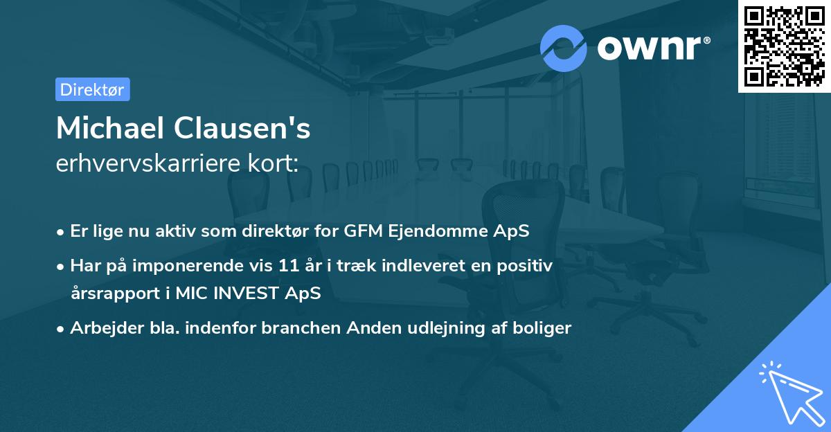 Michael Clausen's erhvervskarriere kort
