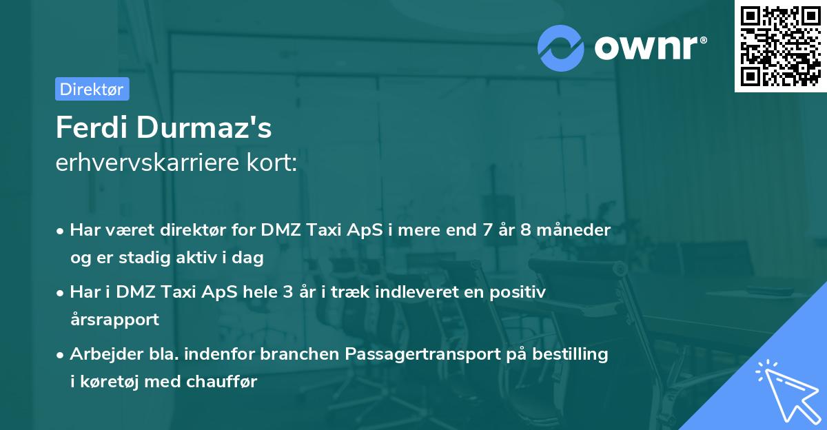 Ferdi Durmaz's erhvervskarriere kort