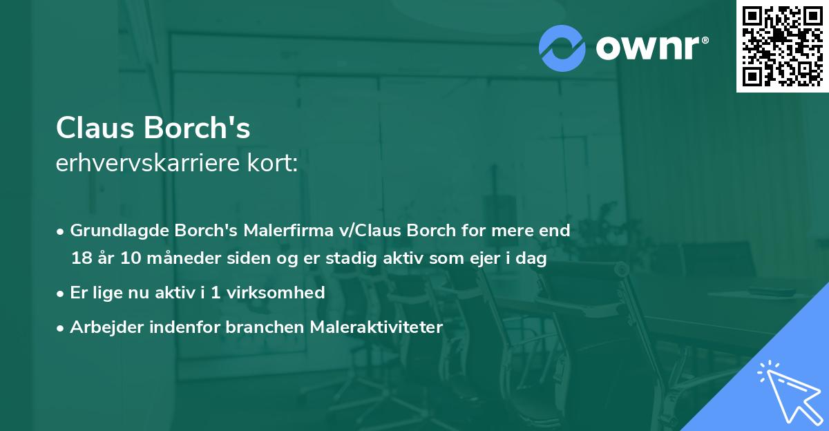 Claus Borch's erhvervskarriere kort