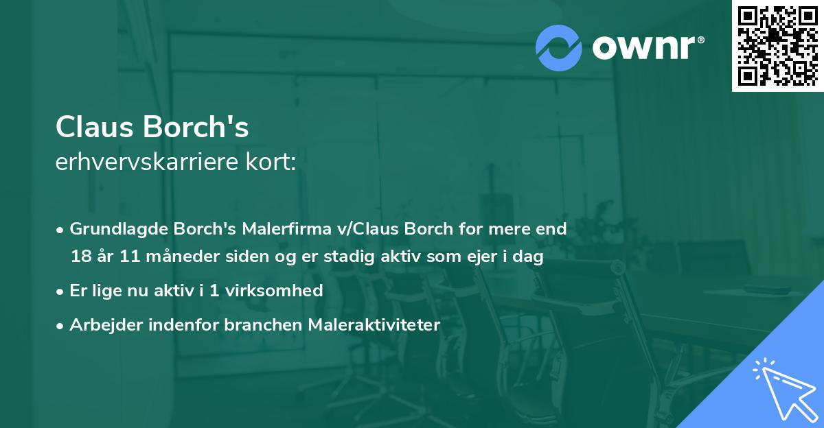 Claus Borch's erhvervskarriere kort