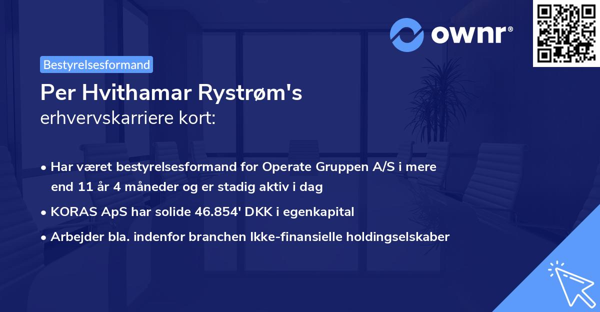 Per Hvithamar Rystrøm's erhvervskarriere kort