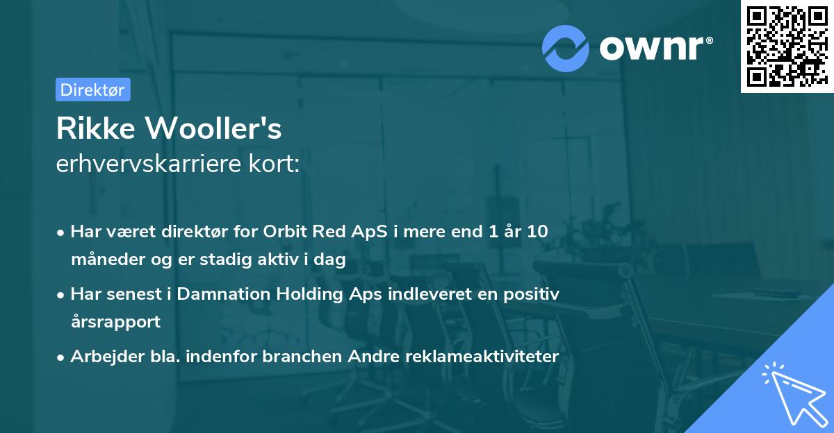 Rikke Wooller's erhvervskarriere kort