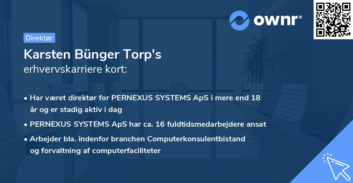 Karsten Bünger Torp's erhvervskarriere kort