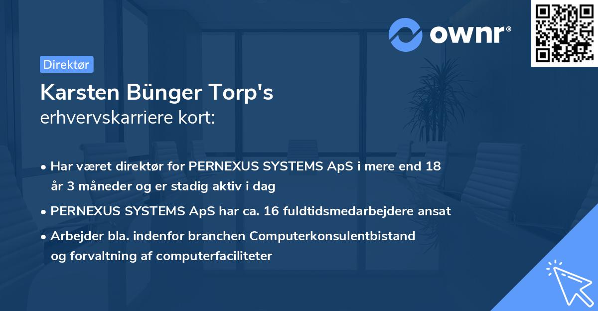Karsten Bünger Torp's erhvervskarriere kort