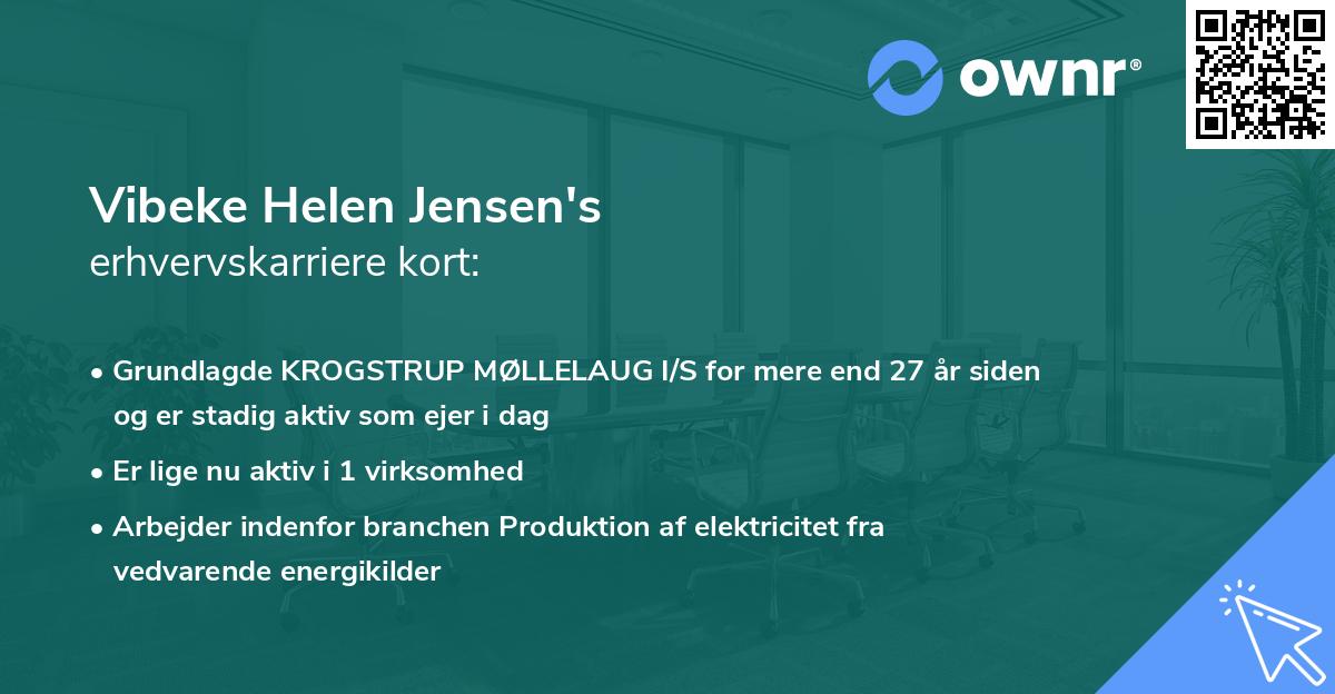 Vibeke Helen Jensen's erhvervskarriere kort