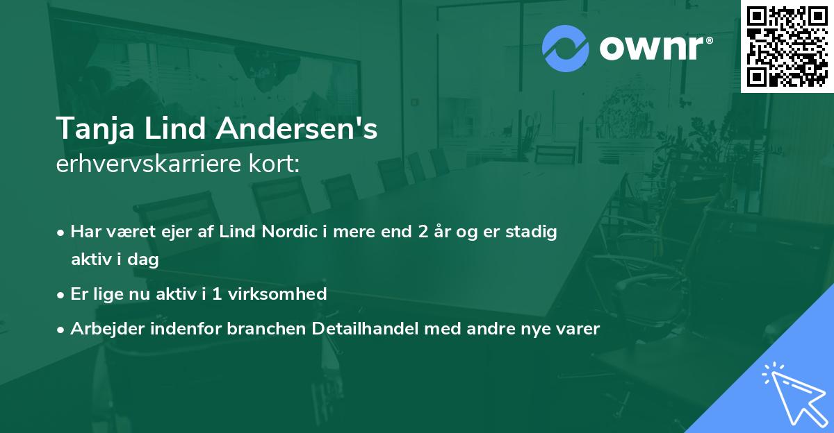 Tanja Lind Andersen's erhvervskarriere kort