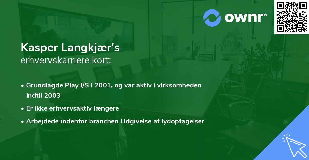 Kasper Langkjær's erhvervskarriere kort