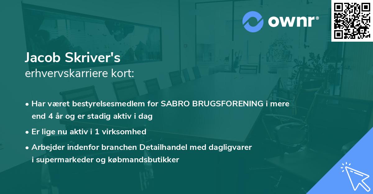 Jacob Skriver's erhvervskarriere kort