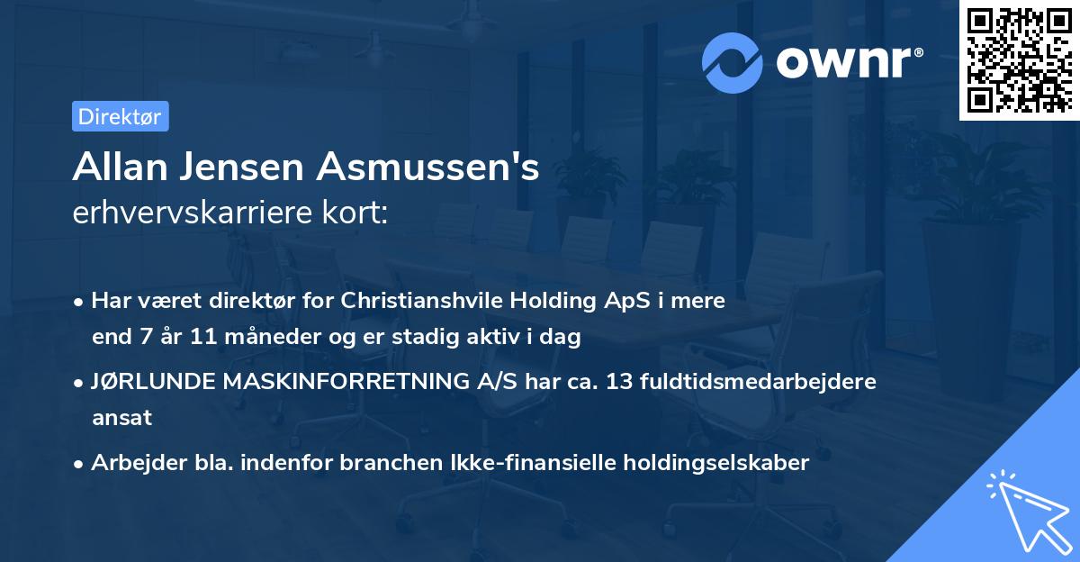 Allan Jensen Asmussen's erhvervskarriere kort