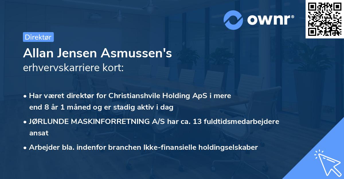 Allan Jensen Asmussen's erhvervskarriere kort