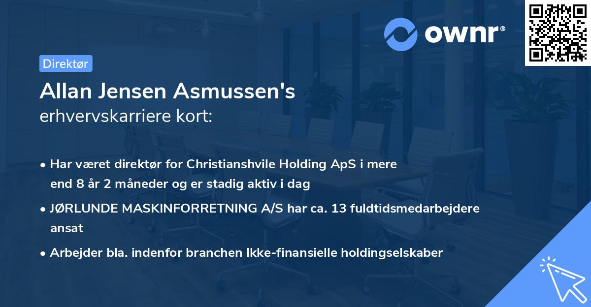 Allan Jensen Asmussen's erhvervskarriere kort