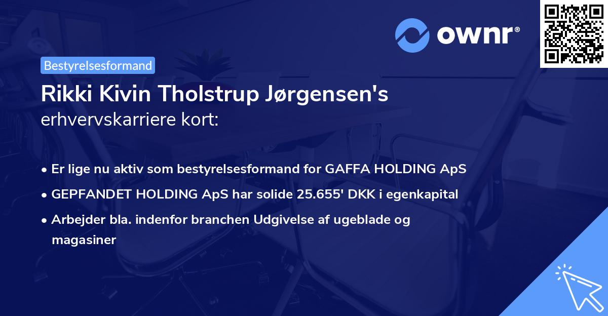 Rikki Kivin Tholstrup Jørgensen's erhvervskarriere kort