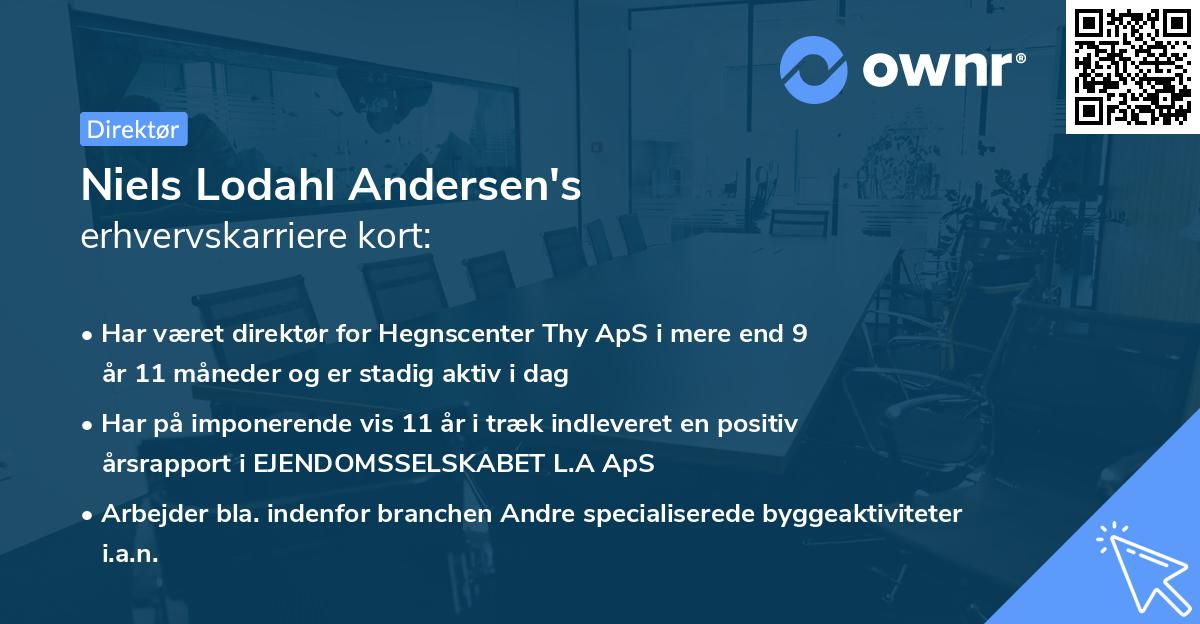 Niels Lodahl Andersen's erhvervskarriere kort
