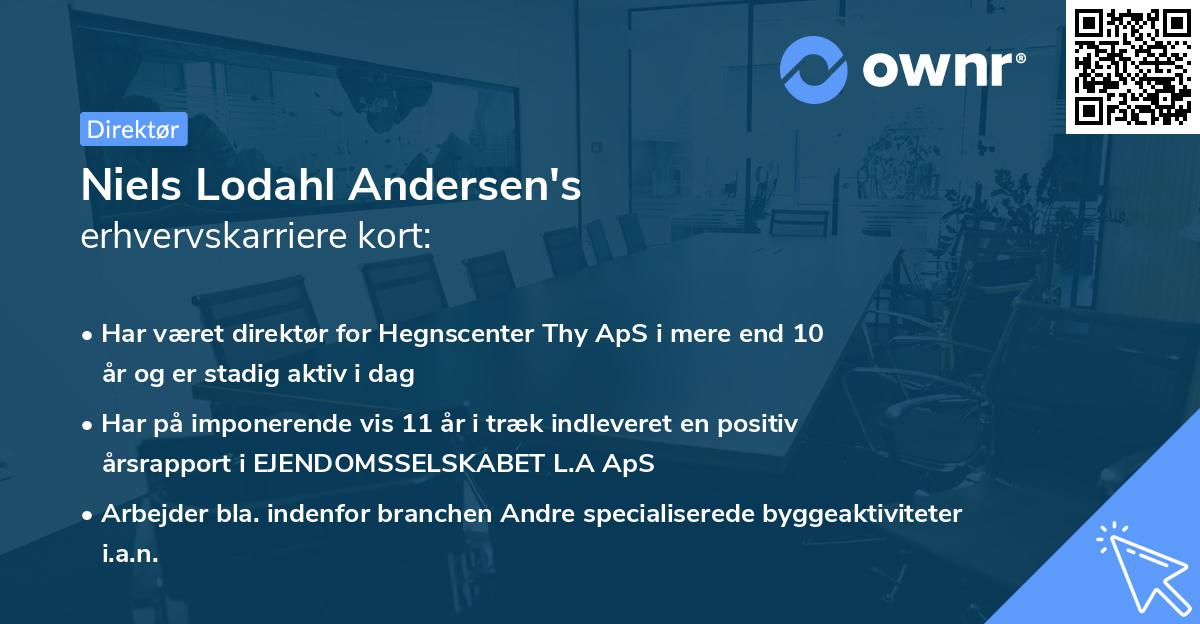 Niels Lodahl Andersen's erhvervskarriere kort