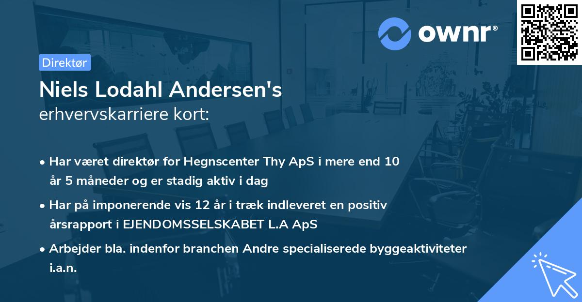 Niels Lodahl Andersen's erhvervskarriere kort
