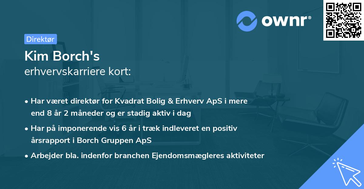 Kim Borch's erhvervskarriere kort