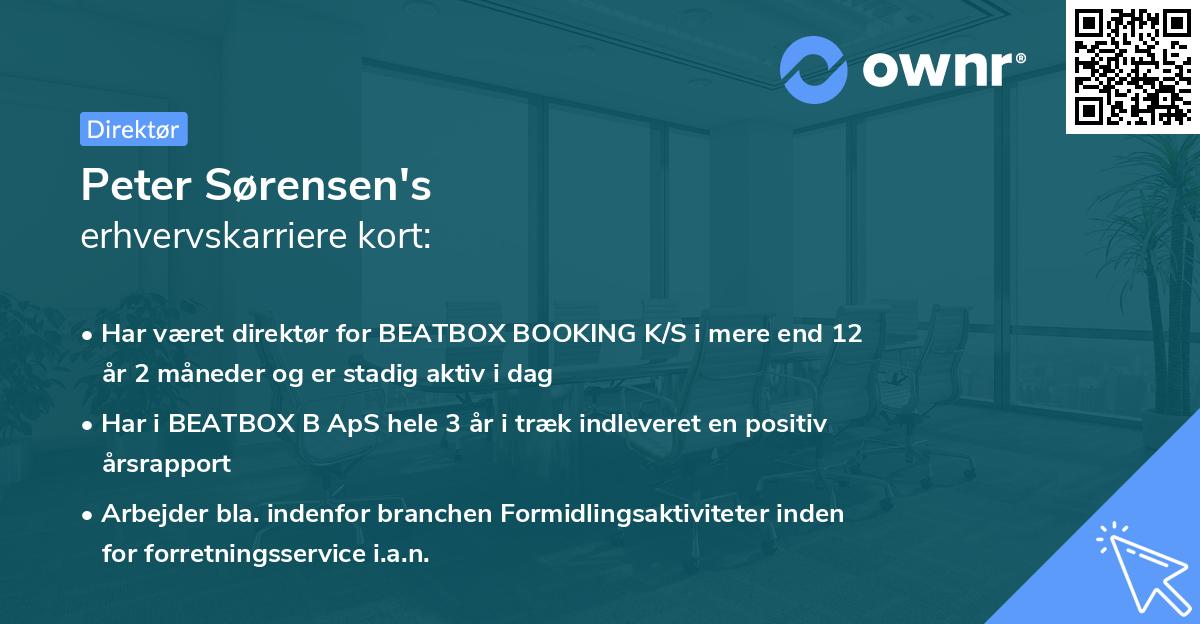 Peter Sørensen's erhvervskarriere kort