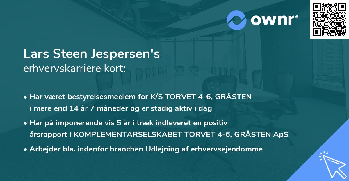 Lars Steen Jespersen's erhvervskarriere kort