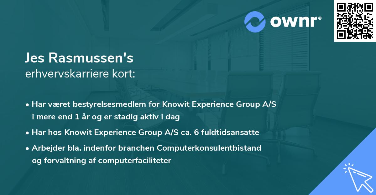 Jes Rasmussen's erhvervskarriere kort