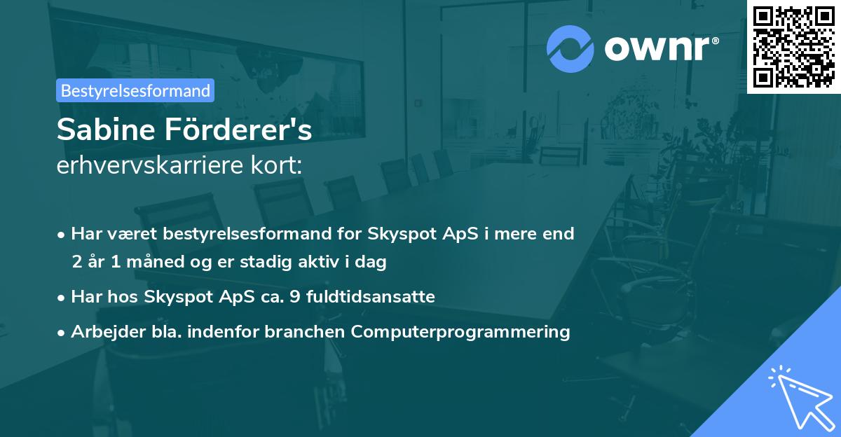 Sabine Förderer's erhvervskarriere kort