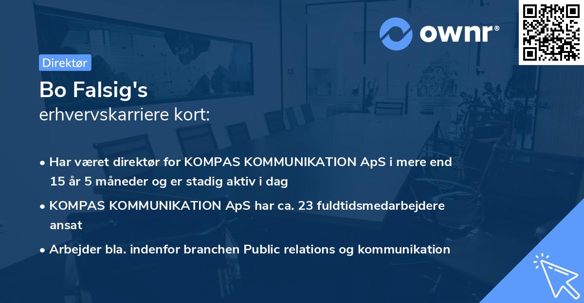 Bo Falsig's erhvervskarriere kort