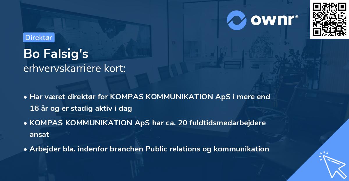 Bo Falsig's erhvervskarriere kort