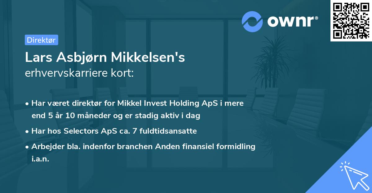 Lars Asbjørn Mikkelsen's erhvervskarriere kort