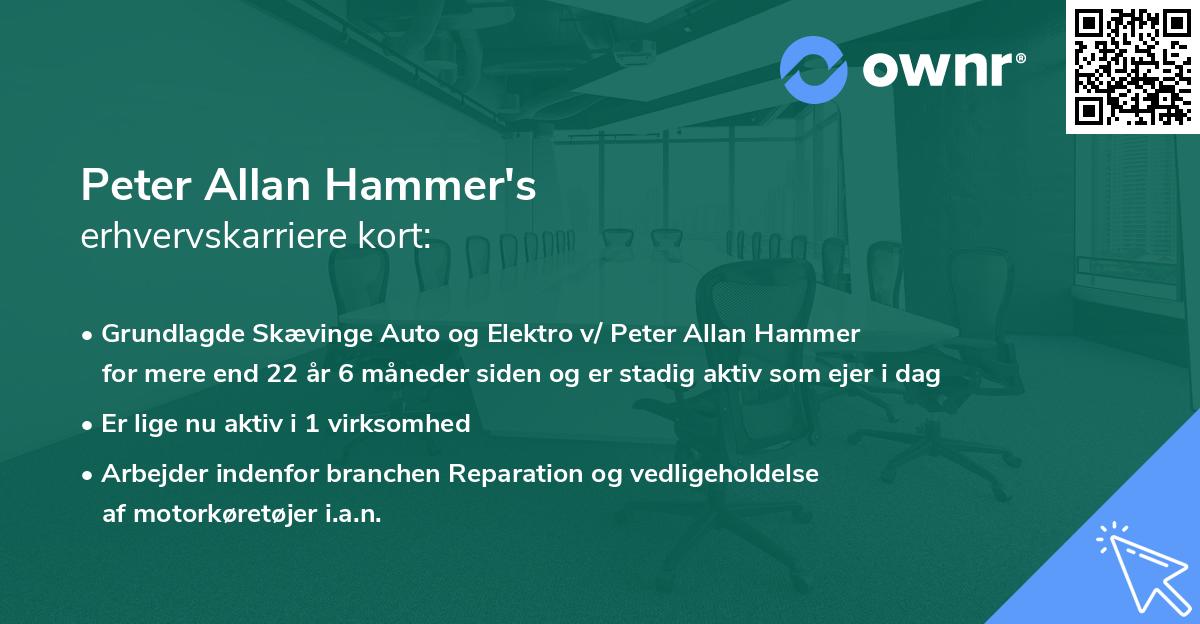Peter Allan Hammer's erhvervskarriere kort