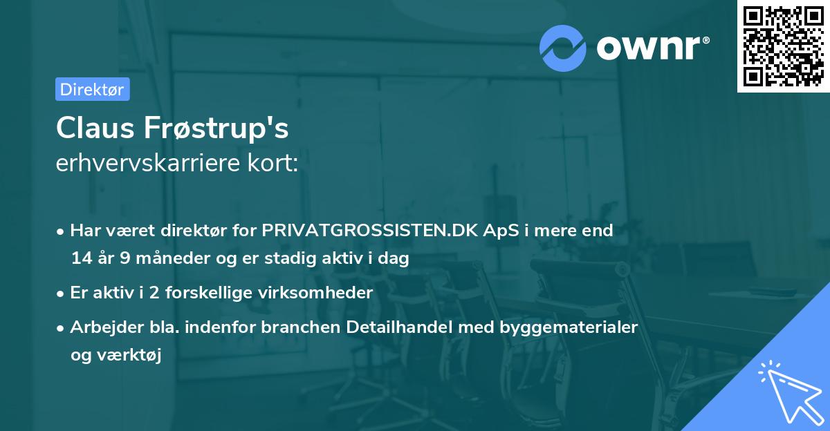 Claus Frøstrup's erhvervskarriere kort